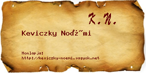 Keviczky Noémi névjegykártya